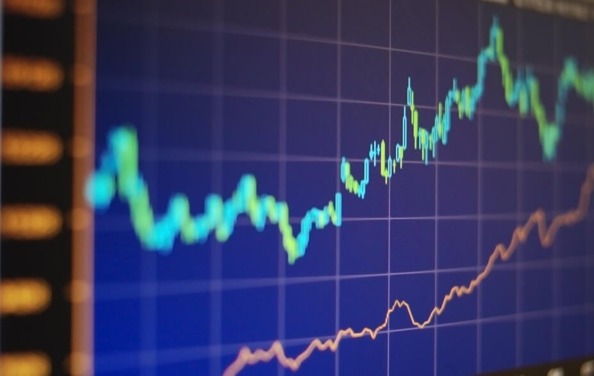 Bloomberg terminal screen showing two price line charts